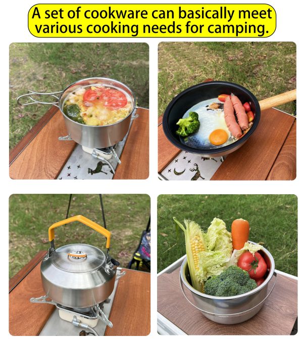 4 or 5 Piece Camping Cookware Set 08