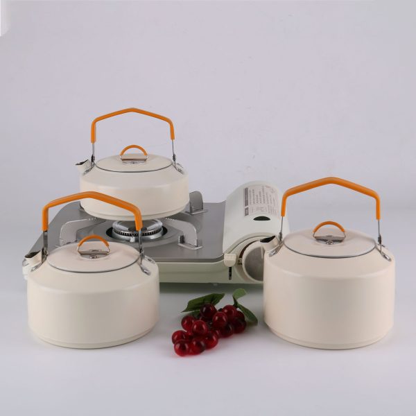 White camping pot set 03