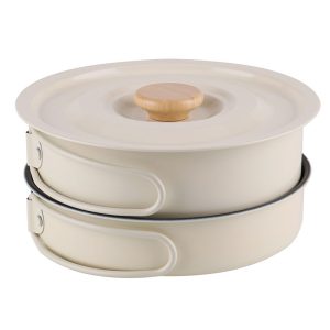 White camping pot set 05