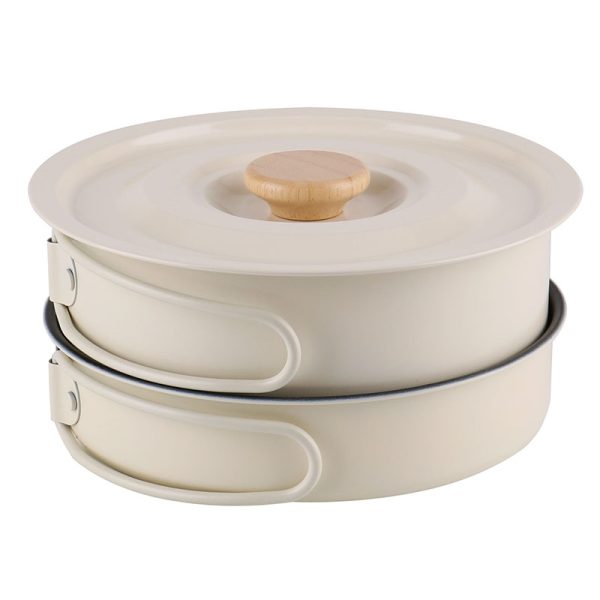 White camping pot set 05