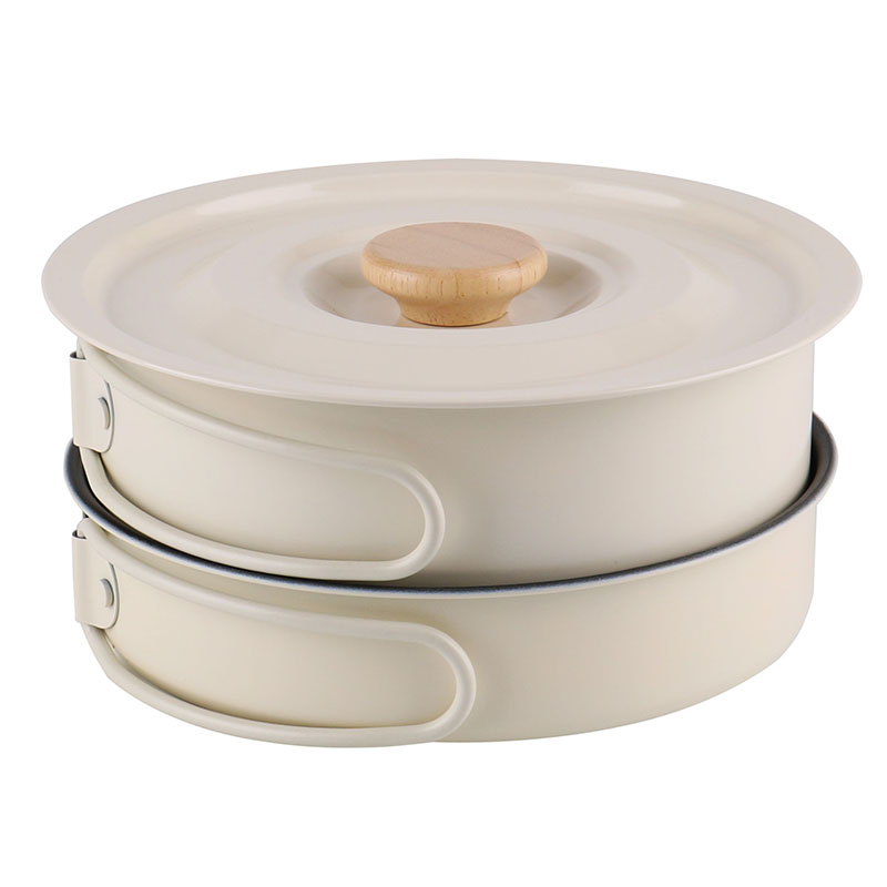 White camping pot set 05